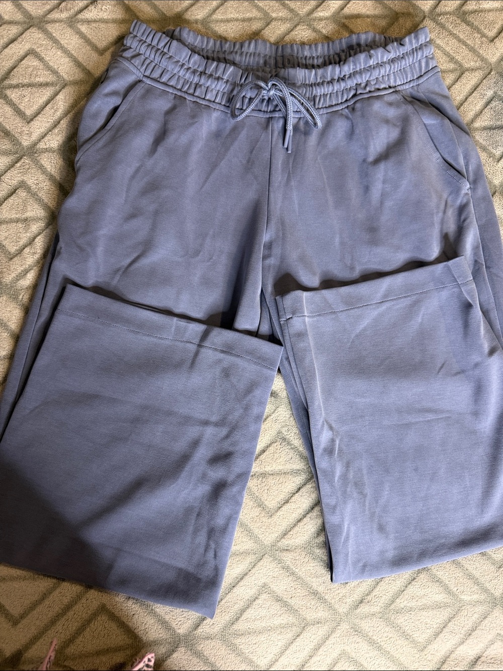 Athleta Wide Leg Sweatpants in Dusty Lavender Blue
